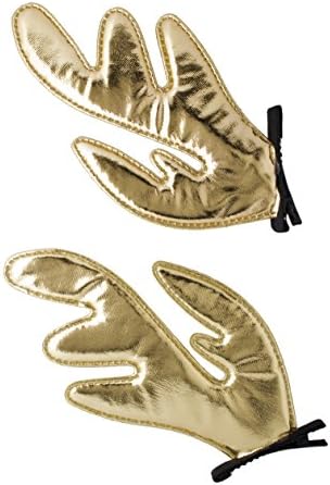 Pair of Gold Fabric Reindeer Antler Hair Clips