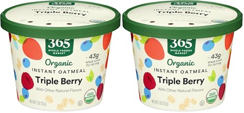 365 by Whole Foods Market, Oatmeal Triple Berry Instant Organic Single, 2 Ounce (Pack of 2) image 3