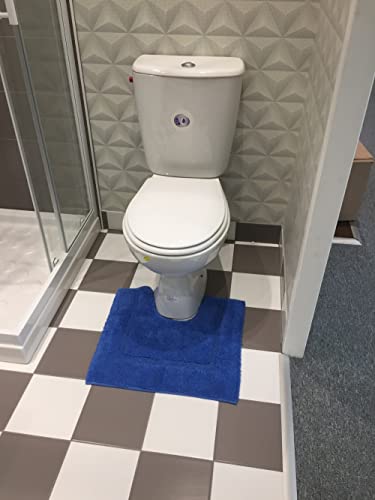 Alpes Blanc Tapis de Bain Contour WC et lavabo 100% Coton Manihi 50x45 cm Outremer