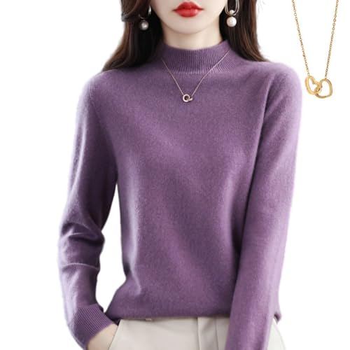 2026 New Cashmere Sweaters for Women, Curablity Women's Turtleneck Sweater Long Sleeves Knit Solid, Evy Turtleneck Sweater - Main Image