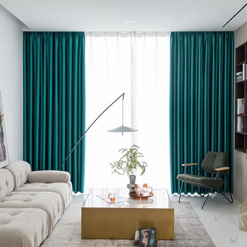 Bedroom Curtains 2 Panel Sets Blackout,2 x 42W x 54H,Curtain Blac...