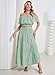 HUUSA Women's 2 Piece Outfits Cute Skirt Sets Casual Short Sleeve off Shoulder Crop Tops Solid Long Shift Boho Classy Dress with Pockets 2026 Fashion Date Club Celadon S
