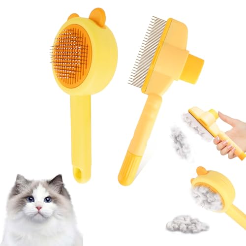 Lot de 2 brosses pour chat, design doux poil, accessoire idéal pour éliminer les poils morts des chats