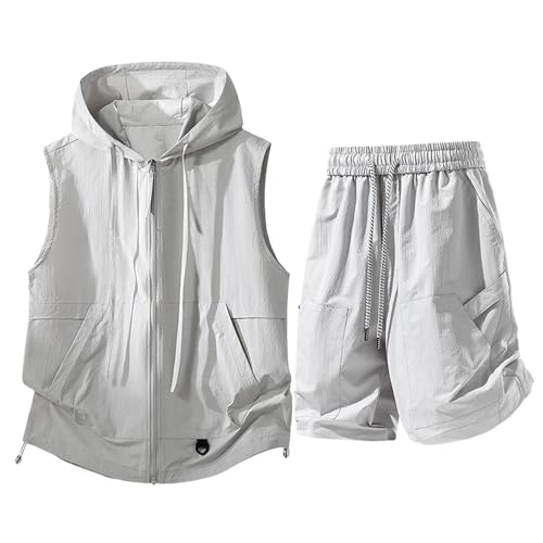 Gilet sans manches homme contre la chaleur ensemble gris XL