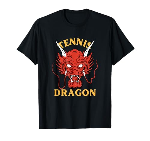 Tennis Dragon Fireball Racket Court Match Play T-Shirt