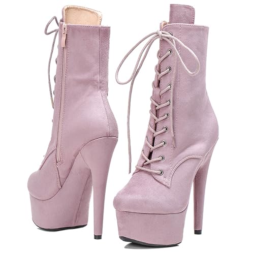 Image of WUXIN H&P 6 in Pole Dance Boot Shoes For Women,Exotic Stiletto Shoes Platform,Stiletto Platform Pole Dancing Ankle Boots Heels