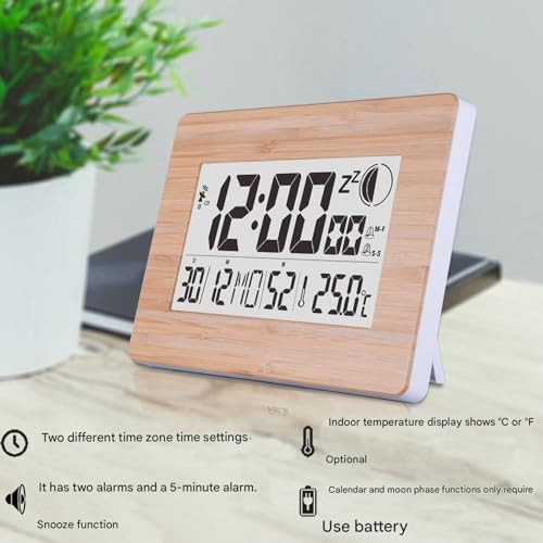 Reloj despertador digital para dormitorio con termómetro integrado para el hogar 2
