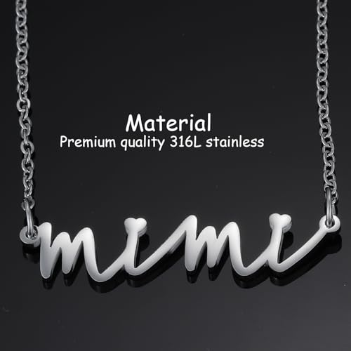 Kivosliviz Mimi Gift from Grandson Granddaughter Necklace Mimi Items for Women Mimi Grandma Necklace3