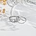Esbbela Engagement Ring Sets 2pc for Women Wedding Band 18K White Gold Plated Cubic Zirconia (0.48ct/ 5mm) Heart Braided Promise Statement Ring Jewelry Size 9