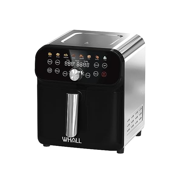 WHALL Air Fryer, 6.2QT Air Fryer Oven with LED Digital Touchscreen, 12-in-1 Cooking Functions Air fryers, Dishwasher-Safe Basket, Stainless Steel/BS - Image 5