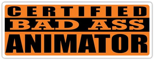 3x8 in Magnet Certified Bad Ass Animator | Occupation, Job, 