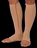 Side Zipper Knee Length Open Toe Support Compression Therapy Hoisery
