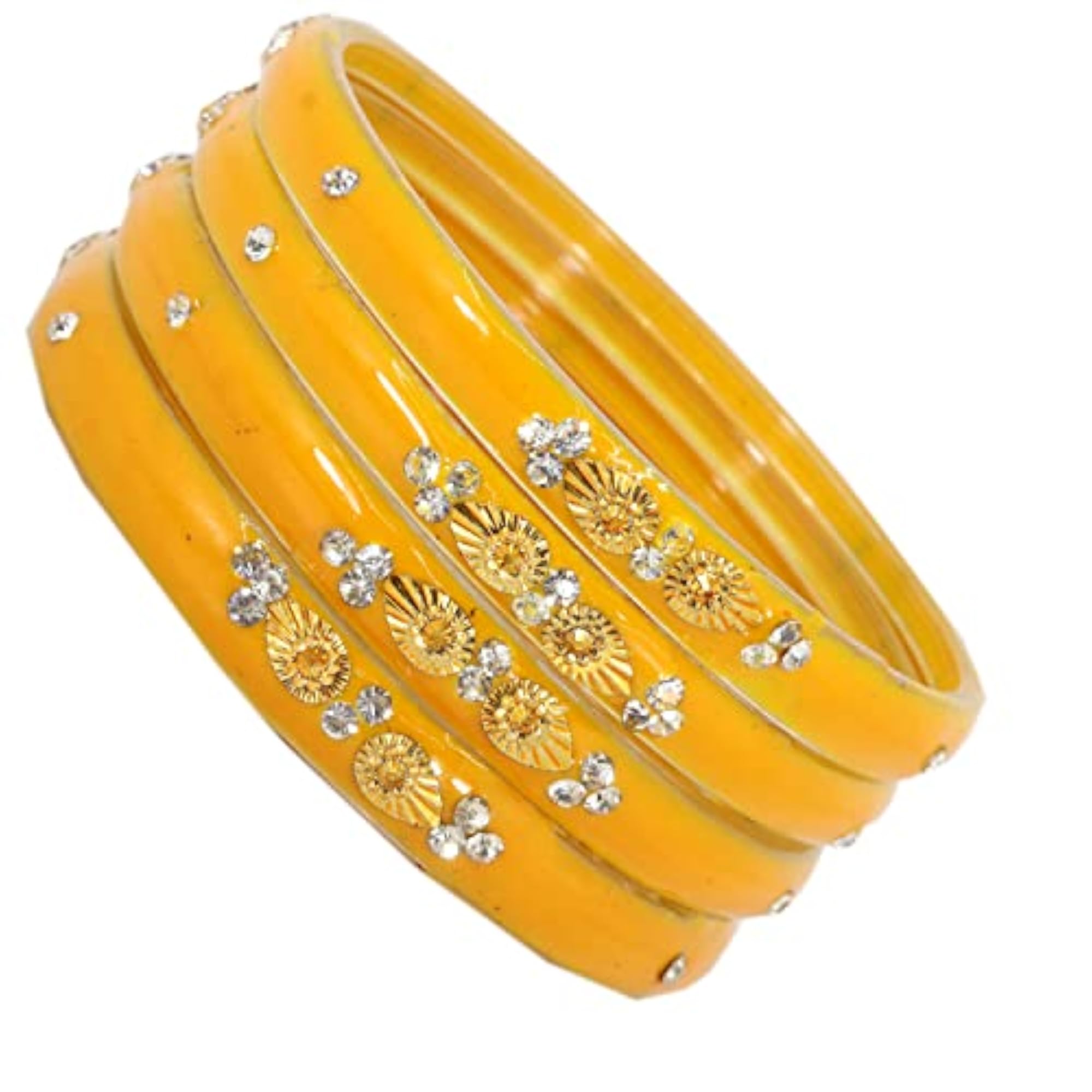 Zircon Gemstone and Beads Studded Kada, Pack of 4