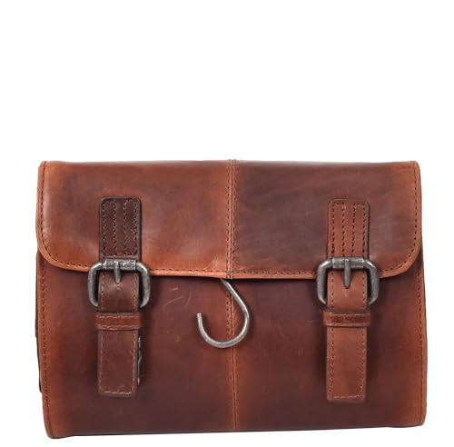 Trousse de toilette en cuir véritable pour homme taille S avec système de suspension