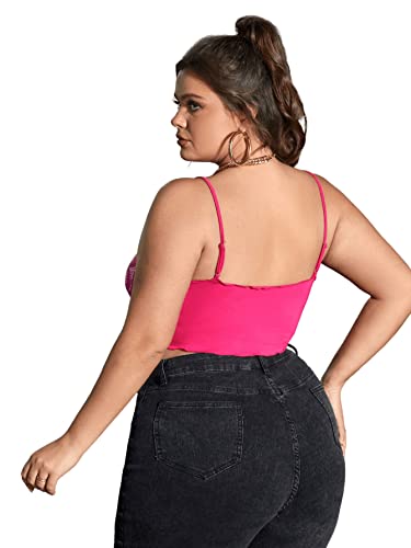 Floerns Women's Plus Size Graphic Print Spaghetti Strap Crop Cami Tank Top2