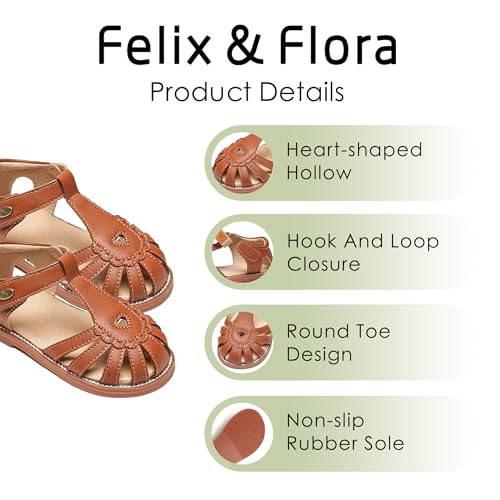 Image of Felix & Flora Toddler Girls Sandals Flower Girl Shoes Soft Rubber Princess Flat Shoes