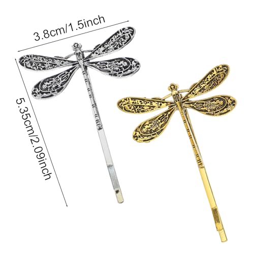 Pinzas para el cabello Mabor Dragonfly en oro y plata miniatura 2