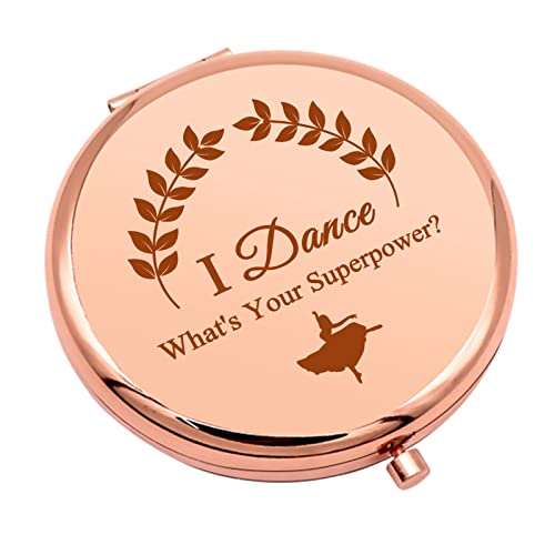 Mwphuy Dance Lover Gift for Women Dancing Gift for Girl Travel Makeup Mirror for Girls Dance Teacher Dancer Coach Compact Makeup Mirror for Dance Recitals Ballet Gift Birthday Music Festival Gifts