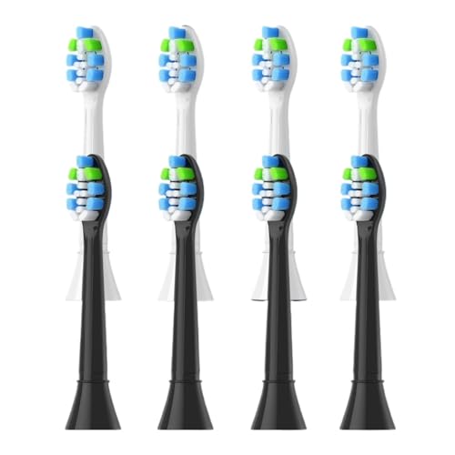 4-16Pack Replacement Toothbrush Heads,Compatible For Philips Sonicare Electric Tooth Brush Refill(4White 4Black)