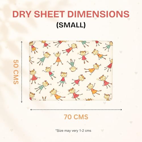 Image of Zikku Printed Dry Sheets for Newborn Baby Small Size Soft |Comfortable |Extra Absorbency|Fast Dry (50x70 cm, White, Kids Print)