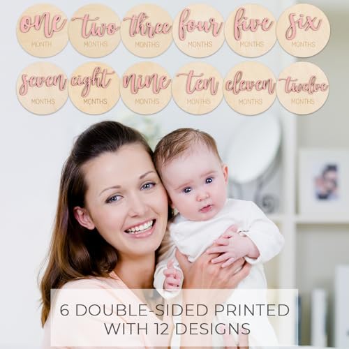 Image of Giftacity 3D Pink Baby Monthly Milestone Signs, One Month Sign for Newborn