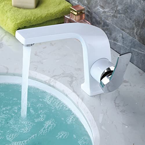 Robinet de lavabo or et noir mitigeur eau chaude et froide design moderne 10005D