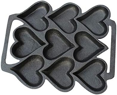 LI-GELISI Takoyaki Pan, 9 Molds, Cast Iron, Heart Shaped Egg Pot Danish Stuffed Pancake image 5