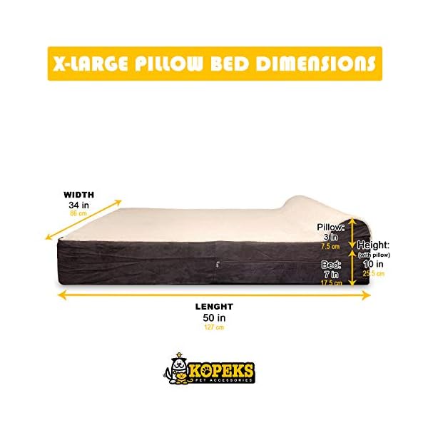 Jumbo Orthopedic Dog Bed – 7-inch Thick Memory Foam Pet Bed with Pillow – Removable Cover, Anti-Slip Bottom – Free Waterproof Liner Included – Sturdy Beds for Large Breed Dogs – Modern Big Dog Bed Jumbo Orthopedic Dog Bed – 7-inch Thick Memory Foam Pet Bed with Pillow – Removable Cover, Anti-Slip Bottom – Free Waterproof Liner Included – Sturdy Beds for Large Breed Dogs – Modern Big Dog Bed