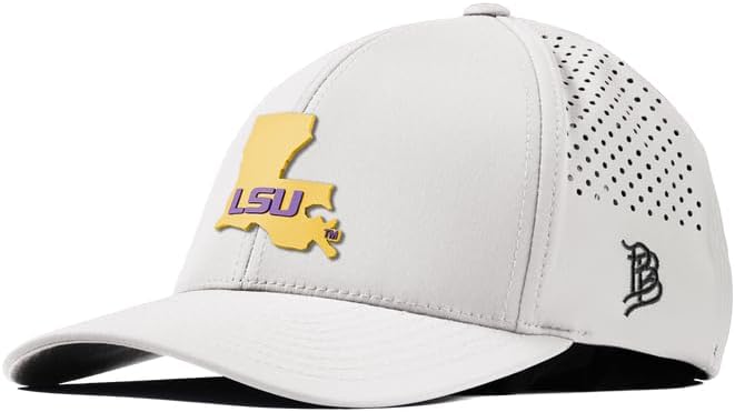Branded Bills Officially Licensed x LSU Tigers Curved Performance Collection Gold State PVC