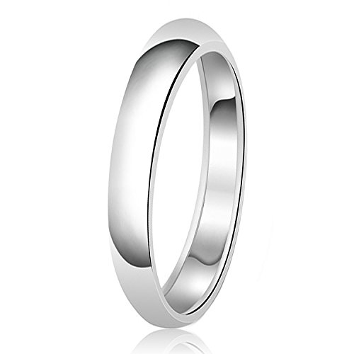 Tioneer 3mm Stainless Steel 316L Classic Plain Wedding Band Ring | High Polished | Personalize Engravings | (Silver, 5.5)