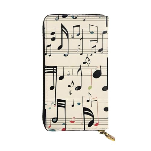 Portefeuille pour femme BROLEO en cuir durable noir et finitions soignées clé de musique