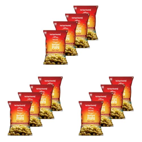 Image of Khari Foods Premium Flavoured Makhana 25g, Crunchy & Roasted Makhana Pops, Protein Source, Fibre Rich, No Palm Oil, Gluten Free (Peri Peri Pack 4) (Pack of 3)