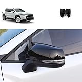 TERDARAY Side View Mirror Cap Cover Compatible With Toyota Corolla Cross 2024 2023 2022 Horn Style Rearview Mirrors Trim Car Accessories ABS 2PCS(Glossy Black Style)