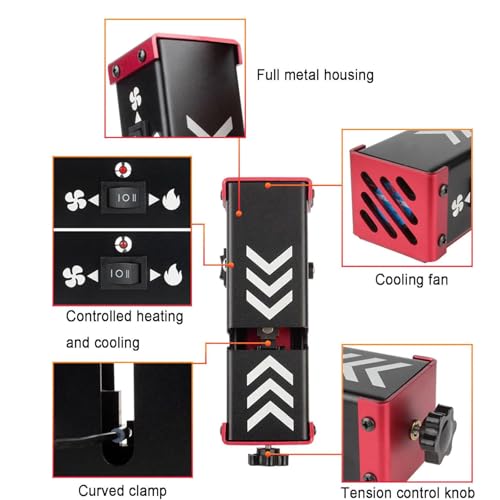 Złącze filamentu do drukarki 3D, spawarka 1,75 mm ze 100 szt. rękawów PTFE, zintegrowane chłodzenie, regulowany zacisk, kompatybilny z PLA/ABS/PA/PC/PETG