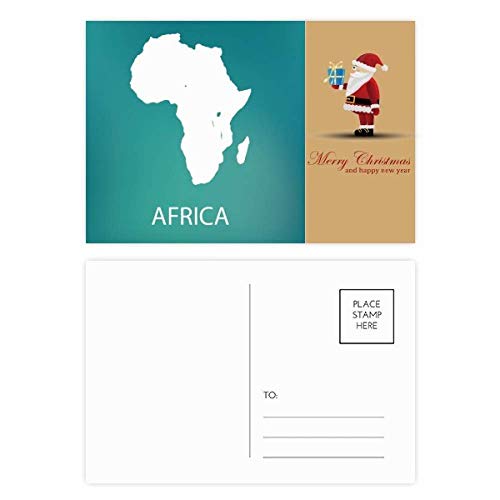 Cartes postales contour Afrique silhouette Père Noël pour vos vœux