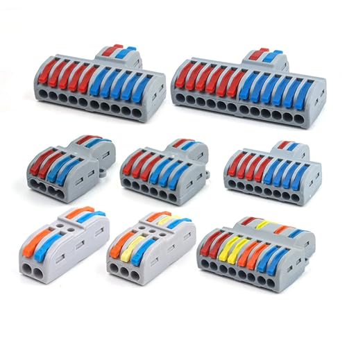 Conectores electricos rapidos para instalacion de lamparas y cajas de empalme compactas 5 piezas 3