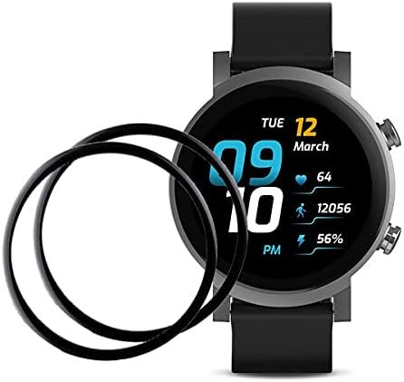 [2-Pack] Tznzxm for Ticwatch E3 Smartwatch Screen Protector, Full Coverage 3D Curved Edge Frame Case Friendly Anti Scratch Anti-Bubble HD Clear PET Flim for Ticwatch E3 smartwatch Smart Watch