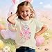 COMIZI Easter Shirts for Toddler Boys Girls Happy Easter Eggs Bows T-Shirt Kids Bunny Eggs Hunts Tee Tops Apricot