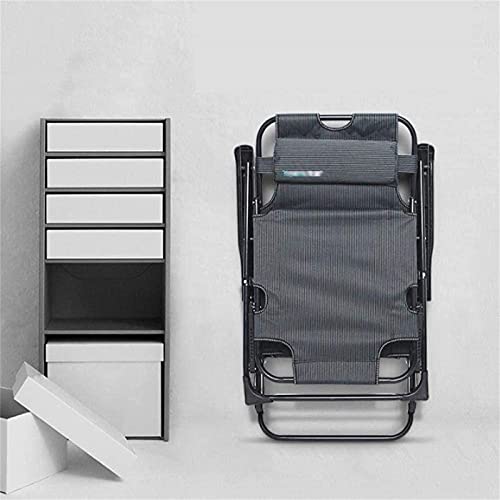 Chaise longue pliante de jardin portable et légère en noir