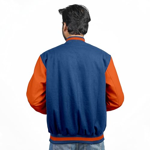 Image of Men's Fashion Varsity Jacket Causal Slim Fit Wool Letterman Baseball Bomber Jackets