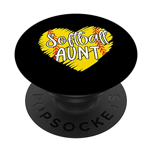Softball Aunt designs For Women Baller Aunt Mother's Day PopSockets PopGrip: Impugnatura per Telefoni Cellulari e Tablet Intercambiabile
