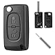 ShnminEU Autoschlüssel Gehäuse für Auto Schlüssel Peugeot 207 307 308 407 607 807 und Citroen C2 C3 C4 C5 C6 C8 DS3 DS4 (VA2/ CE0536) Schlüsselgehäuse Klapp Ersatzschlüssel 2 Tasten Klappschlüssel