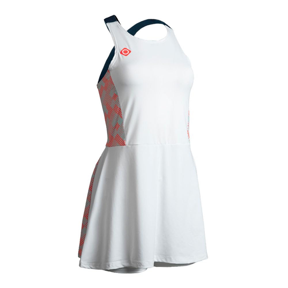 Izas RIGUAL Vestido de Padel para Mujer: Elegante, Transpirable y Funcional. Espalda Cruzada y Múltiples Bolsillos. Falda de Tablas con Pantalón Interior y Bolsillos Guarda Pelotas