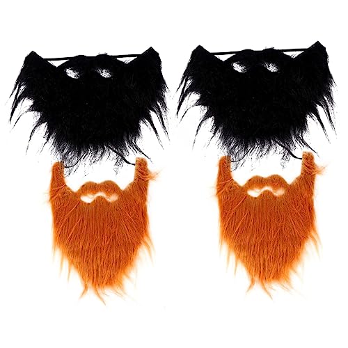 DEARMAMY Fake Mustache Props 4pcs Set of Fake Beards for Lightweight and Comfortable for Long Time Use