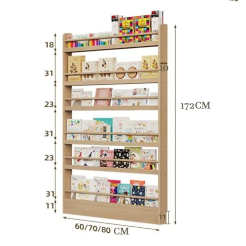 Estantería detrás de la puerta y librerías de madera maciza con estantes abiertos de 141cm 4