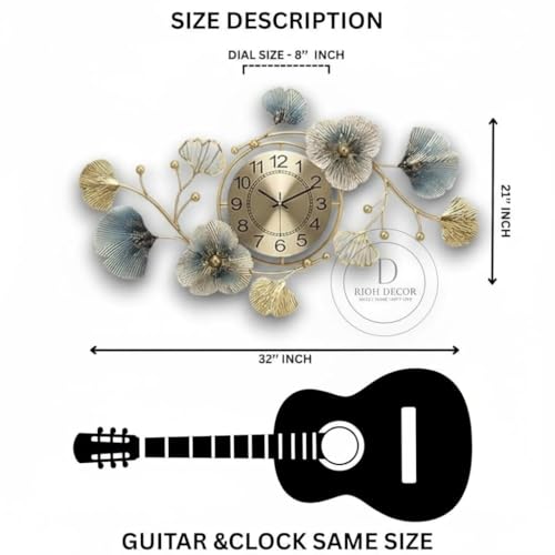 Image of Luxury Metal Wall Clock for Living Room | Designer Decorative Wall Clock with Silent Sweep Movement | Large Modern Wall Clock for Home Decor (kek-01)