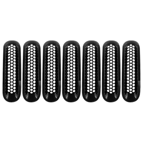 Coche Parrilla Parrillas Carreras Parachoques Delantero Coche 7 Piezas para Jeep JK para Wrangler 2007-2017 Piezas Exterior Rejilla Negra A Presión Repuesto Rejilla Radiador