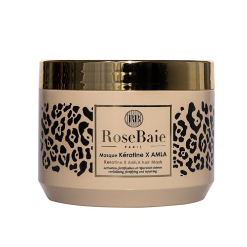 ROSEBAIE | Masque Profond Réparateur Huile d'Amla et Kératine | Cheveux Secs et Très Secs | Gamme Premium | 500ml | Brillance Miroir | ÉDITION LIMITÉE