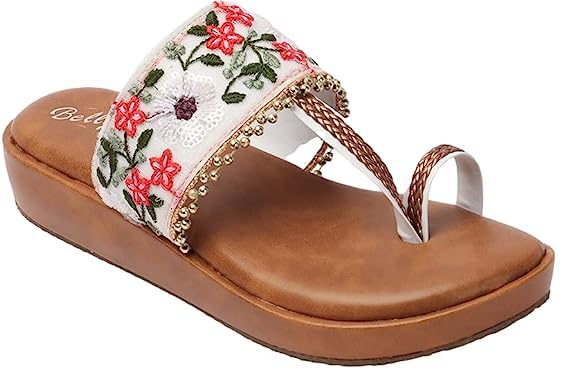 Bella Toes Womens Synthetic Leather Platform Sandals - Kolhapuri Chappal Casual Slippers-3 uk, B2-36 (B09TFC8KZY) Amazon Price History, Amazon Price Tracker