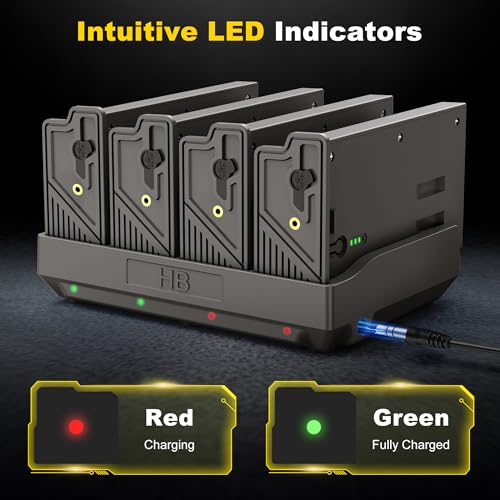 Image of 4-Pack Rechargeable Battery for Tactacam Reveal Trail Cameras - Lipo Lithium with 4-Port Charging Station, LED Power Meter & Solar Ready - Fits X Gen 3.0 /Pro /Ultra /SK /XB /X /2.0